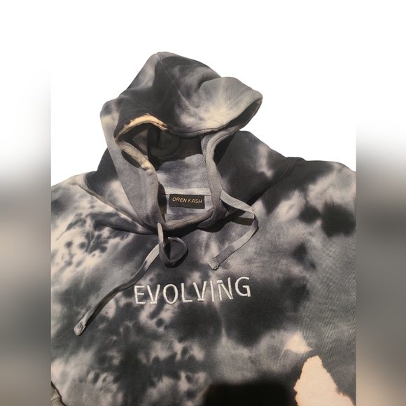 OREN KASH Men's Evolving Pullover Hoodie Tie Dye XL Black Grey White - Picture 4 of 10